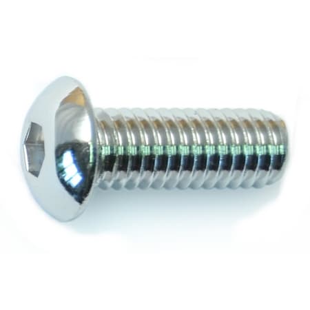 Midwest Fastener 3/8"-16 Socket Head Cap Screw, Button, Polished 18-8 Stainless Steel, 1 in Length, 5 PK 33275